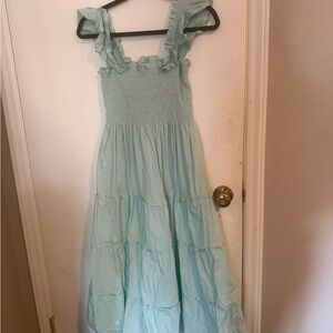 Hill House Mint Green Ruffled Dress